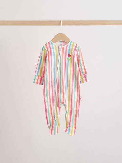 Yellow Two Way Zip Baby Sleepsuits 4 Pack (0mths-2yrs) image 7