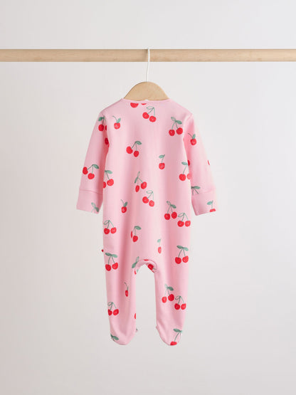 Red/Pink Two Way Zip Baby Sleepsuits 4 Pack (0mths-3yrs) image 4