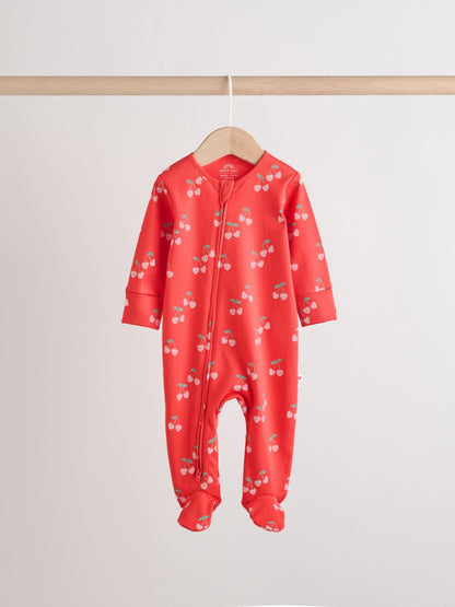 Red/Pink Two Way Zip Baby Sleepsuits 4 Pack (0mths-3yrs) image 6