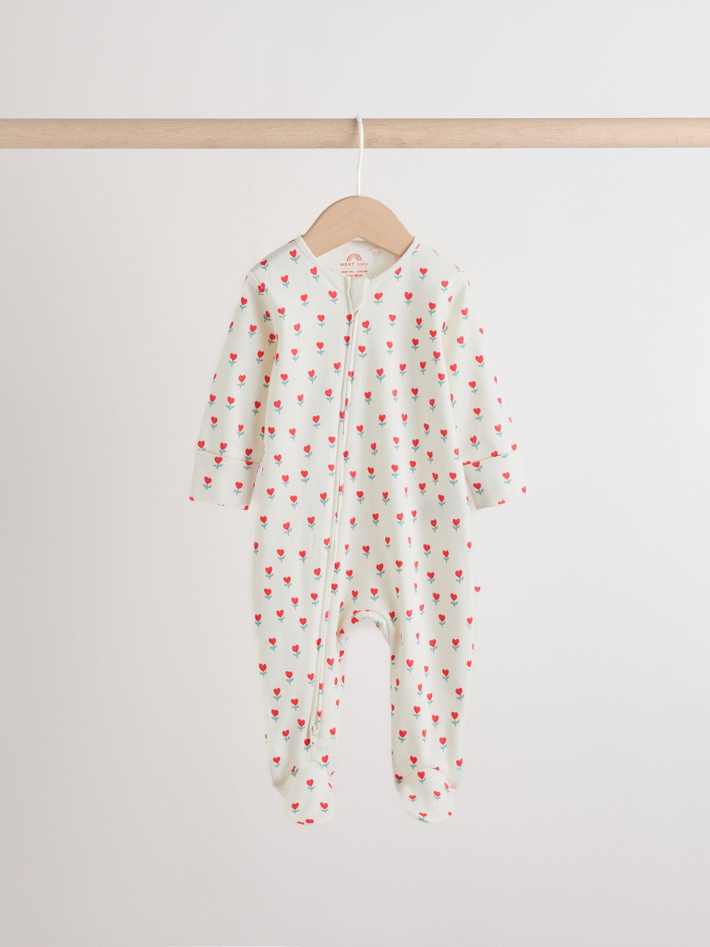 Red/Pink Two Way Zip Baby Sleepsuits 4 Pack (0mths-3yrs) image 7
