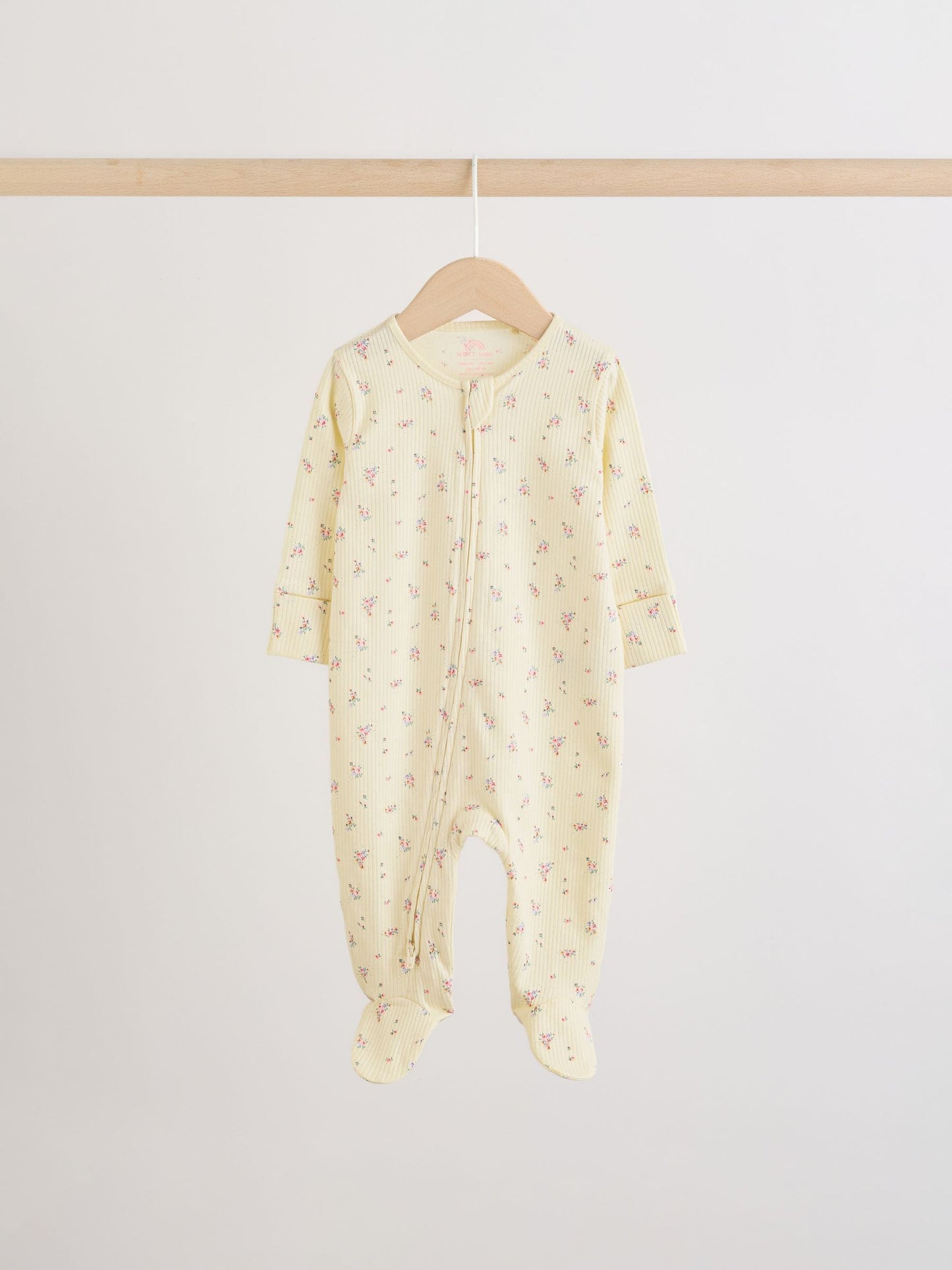Pink/Yellow Two Way Zip Baby Sleepsuits 4 Pack (0-2yrs) image 3