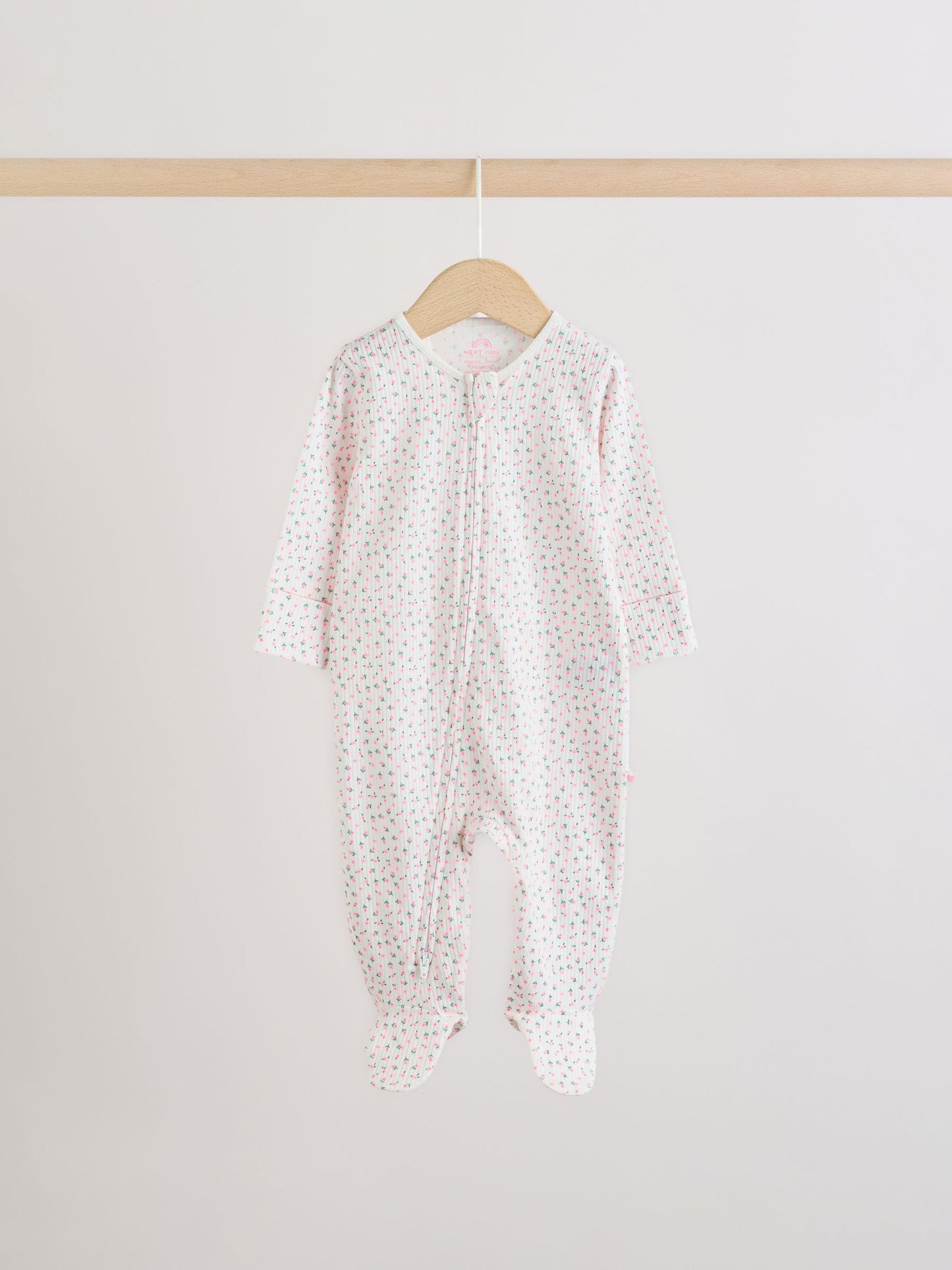 Pink/Yellow Two Way Zip Baby Sleepsuits 4 Pack (0-2yrs) image 4