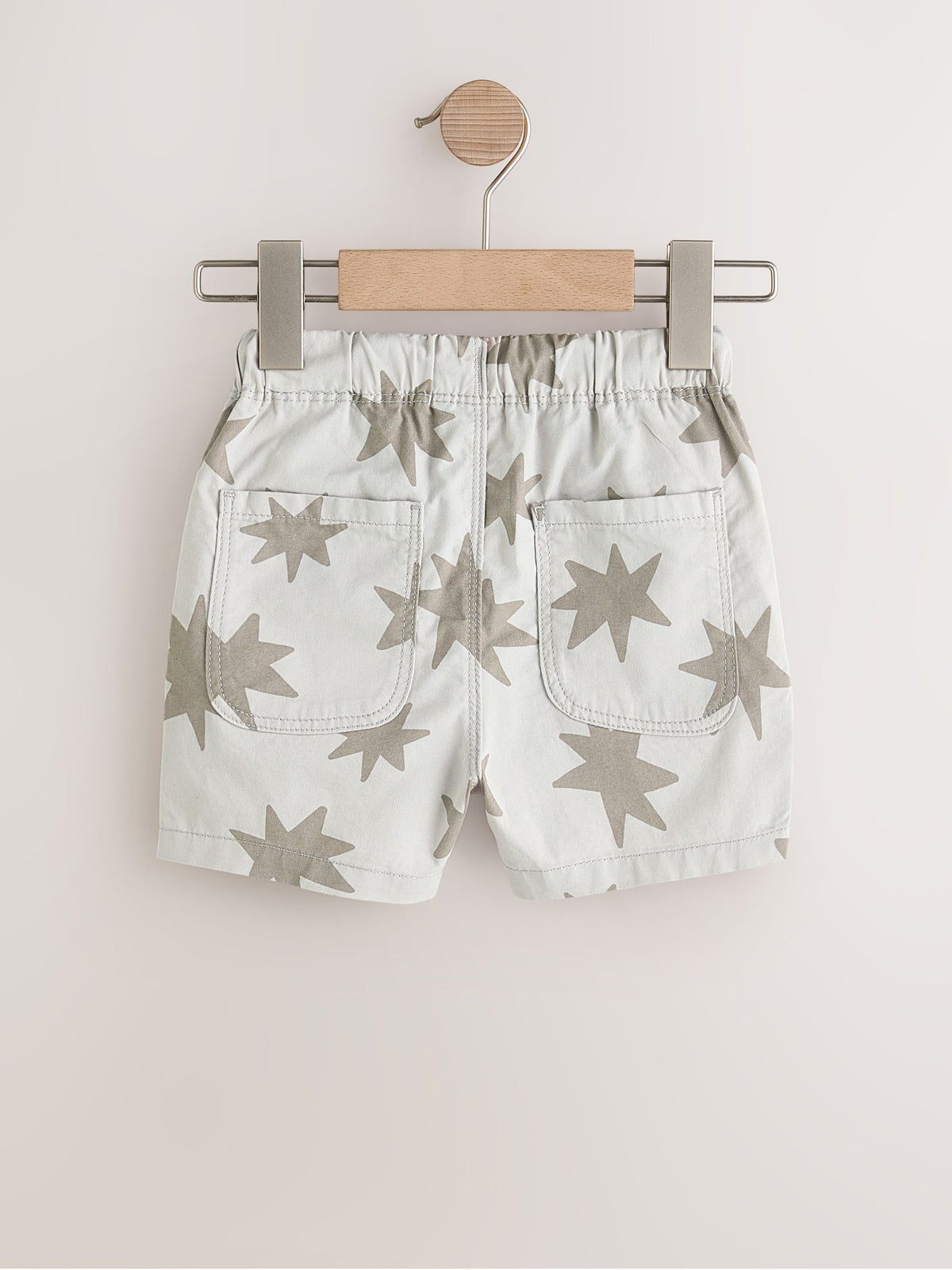 Brown/Star/Checkerboard Pull On Shorts 3 Pack (3mths-7yrs) image 3