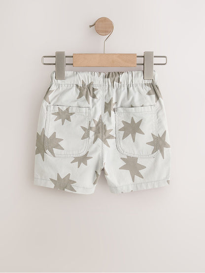 Dsiney Kidz - Brown/Star/Checkerboard Pull On Shorts 3 Pack (3mths-7yrs) image 3