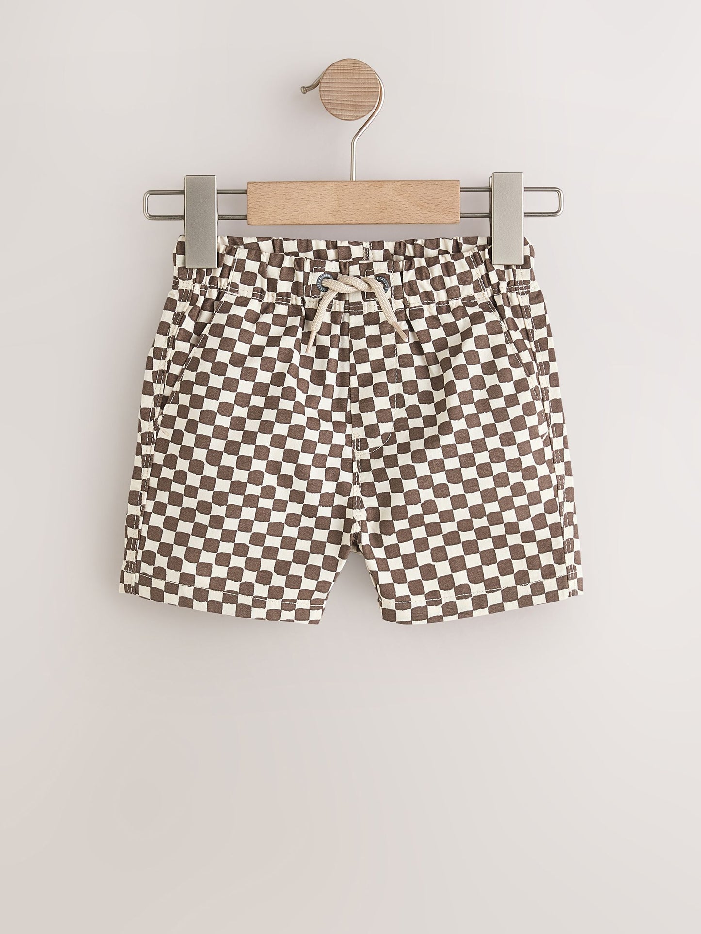 Dsiney Kidz - Brown/Star/Checkerboard Pull On Shorts 3 Pack (3mths-7yrs) image 5