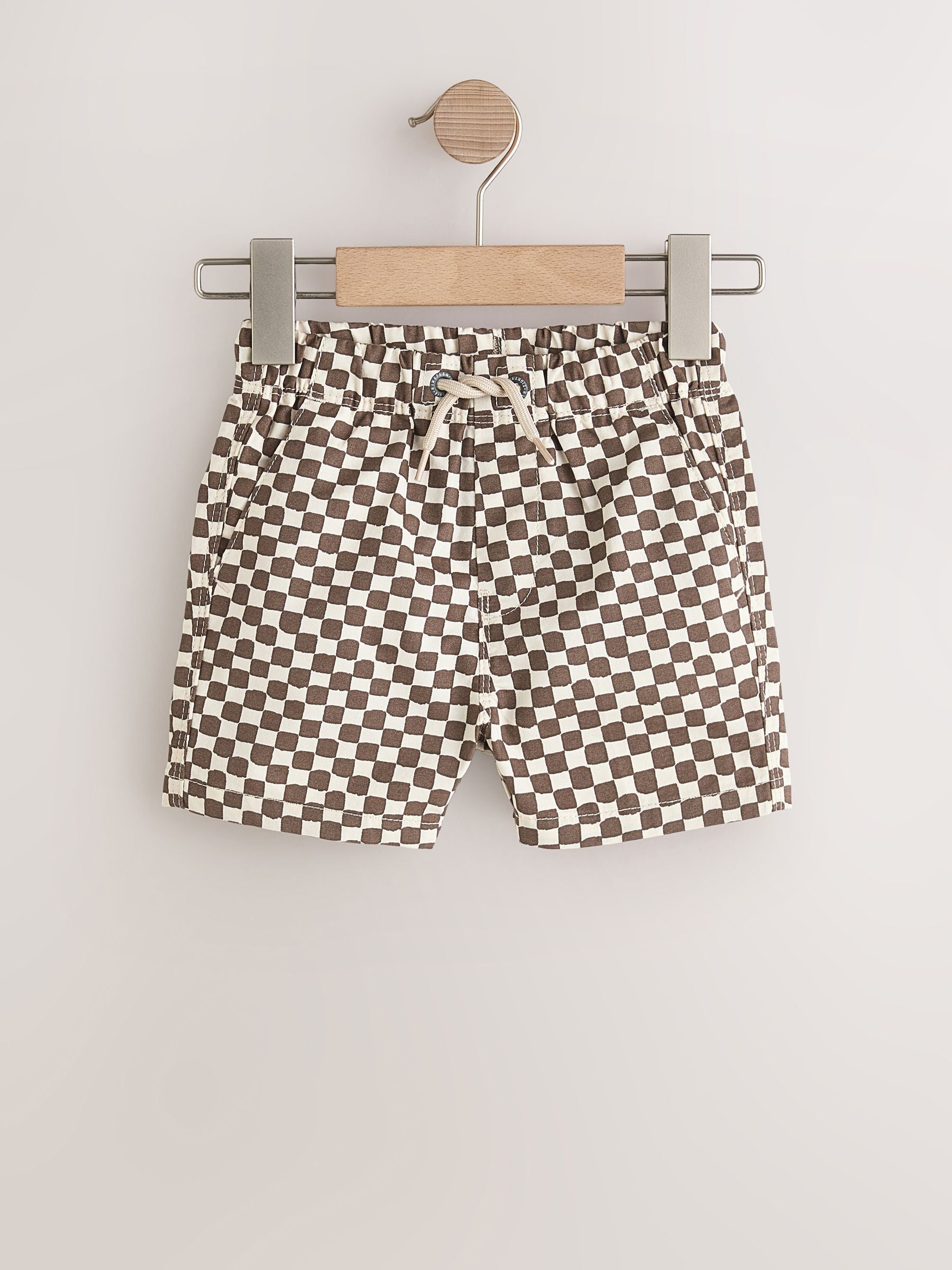 Dsiney Kidz - Brown/Star/Checkerboard Pull On Shorts 3 Pack (3mths-7yrs) image 5