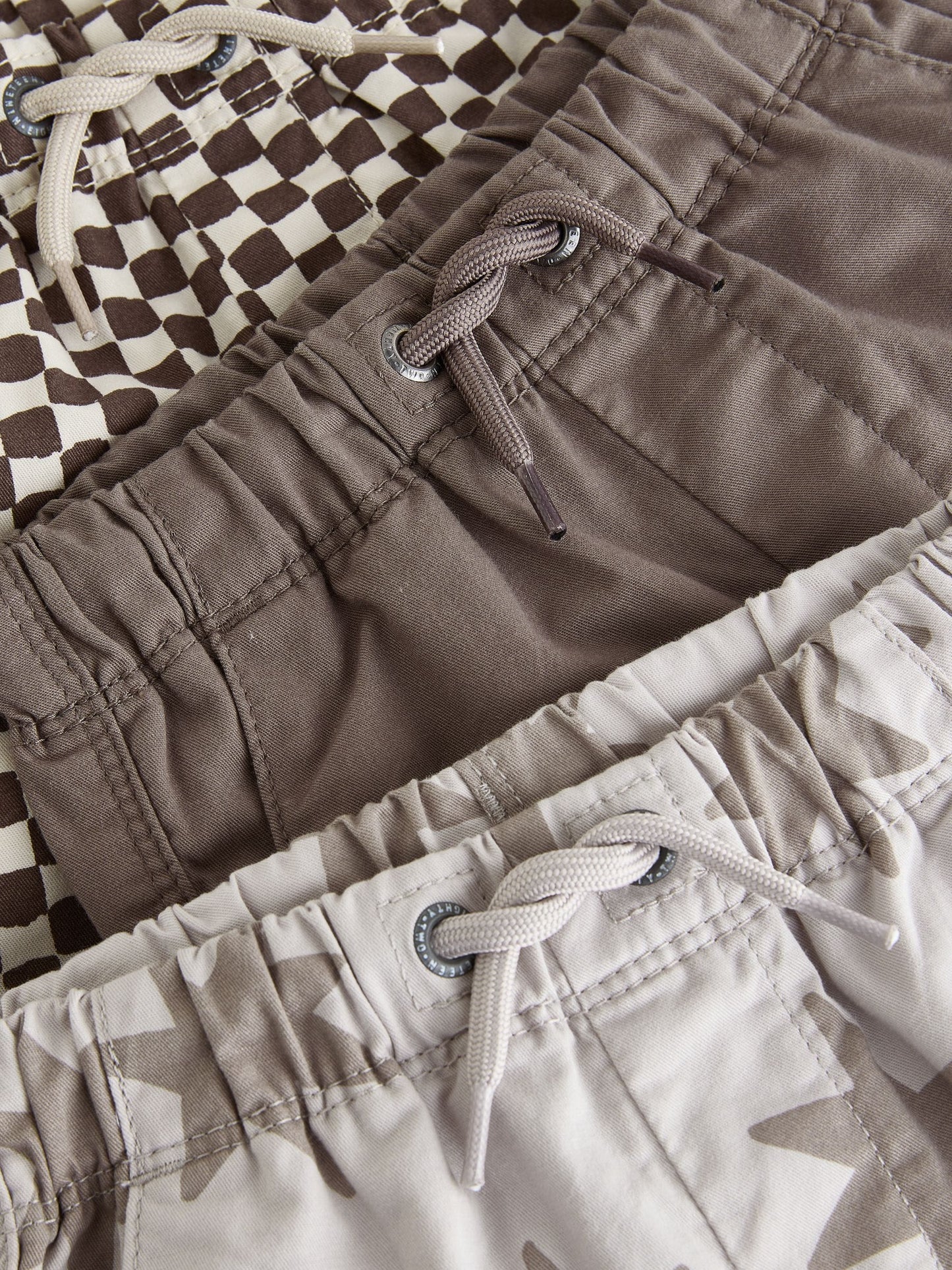 Dsiney Kidz - Brown/Star/Checkerboard Pull On Shorts 3 Pack (3mths-7yrs) image 6