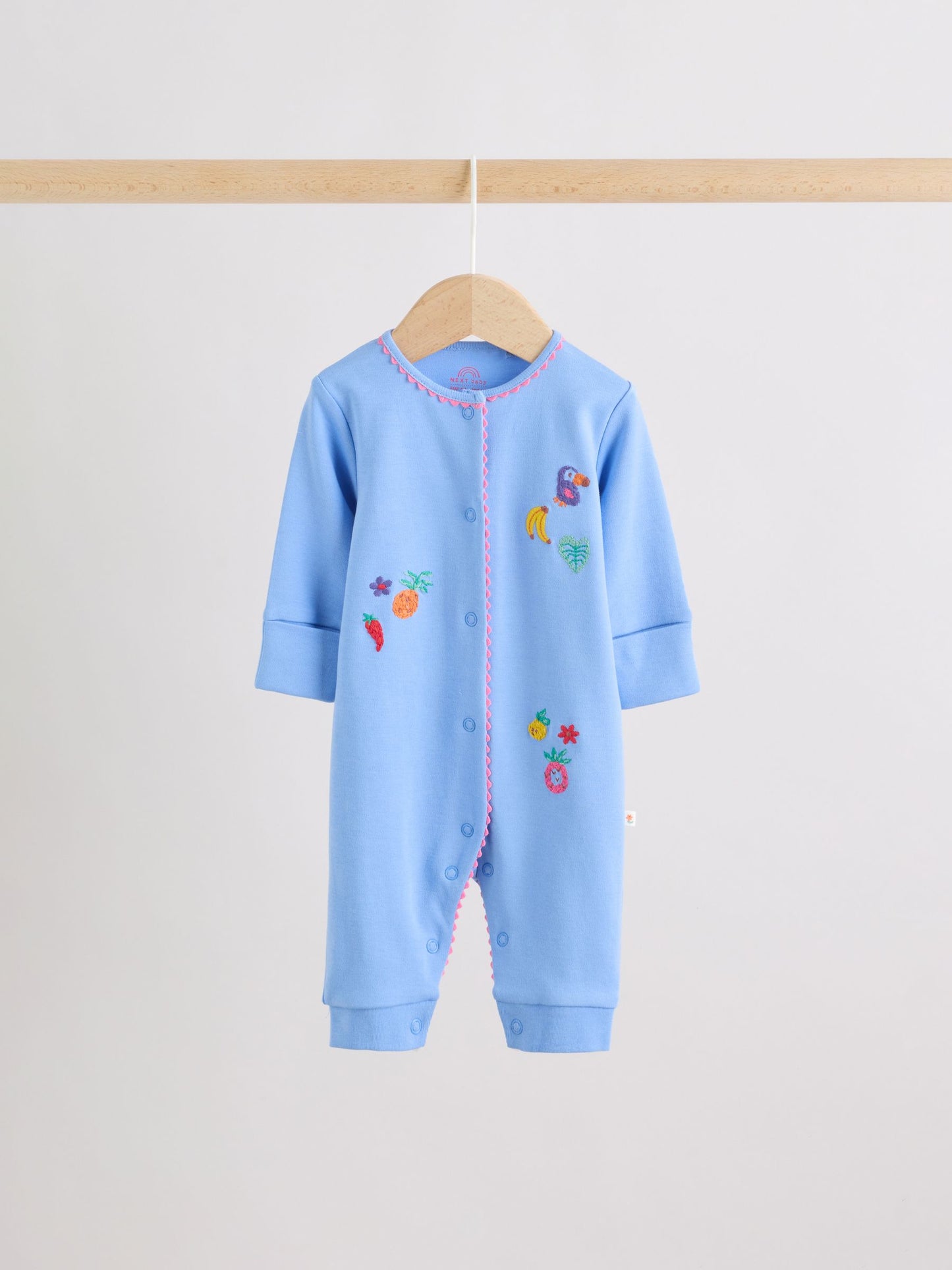 Blue/Pink Baby Sleepsuits 3 Pack (0mths-3yrs) image 2