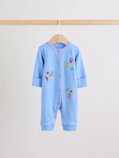 Blue/Pink Baby Sleepsuits 3 Pack (0mths-3yrs) image 2
