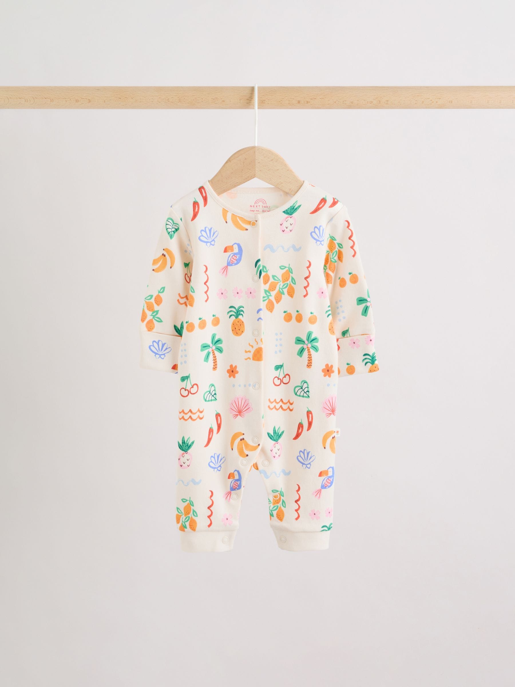 Blue/Pink Baby Sleepsuits 3 Pack (0mths-3yrs) image 3