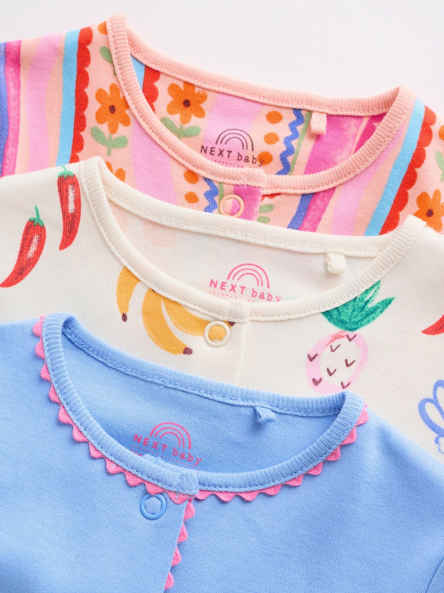 Blue/Pink Baby Sleepsuits 3 Pack (0mths-3yrs) image 7