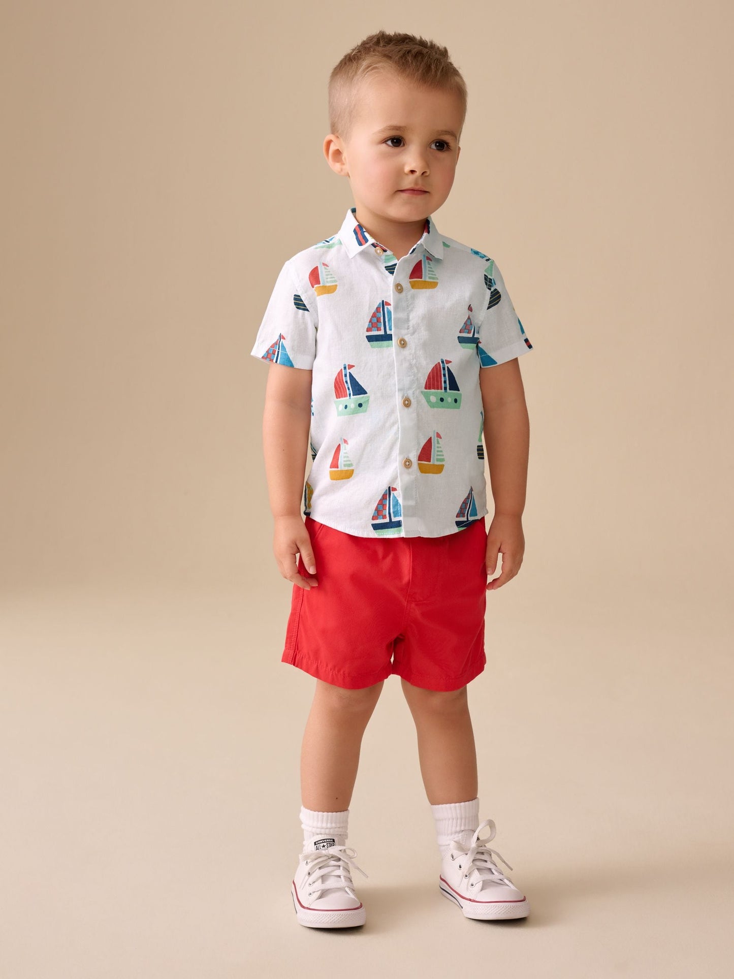 Red Pull On Shorts (3mths-7yrs) image 2