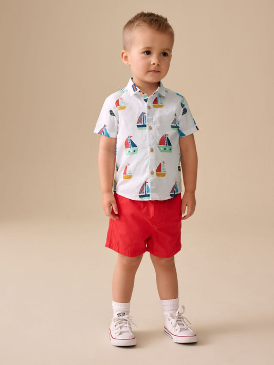 Red Pull On Shorts (3mths-7yrs) image 2