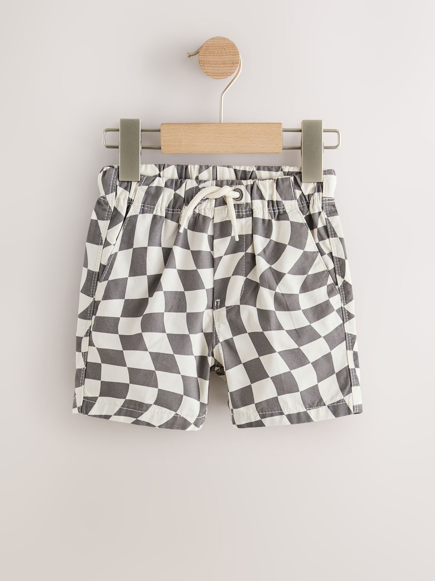 Grey/White Checkerboard Pull On Shorts (3mths-7yrs) image 5