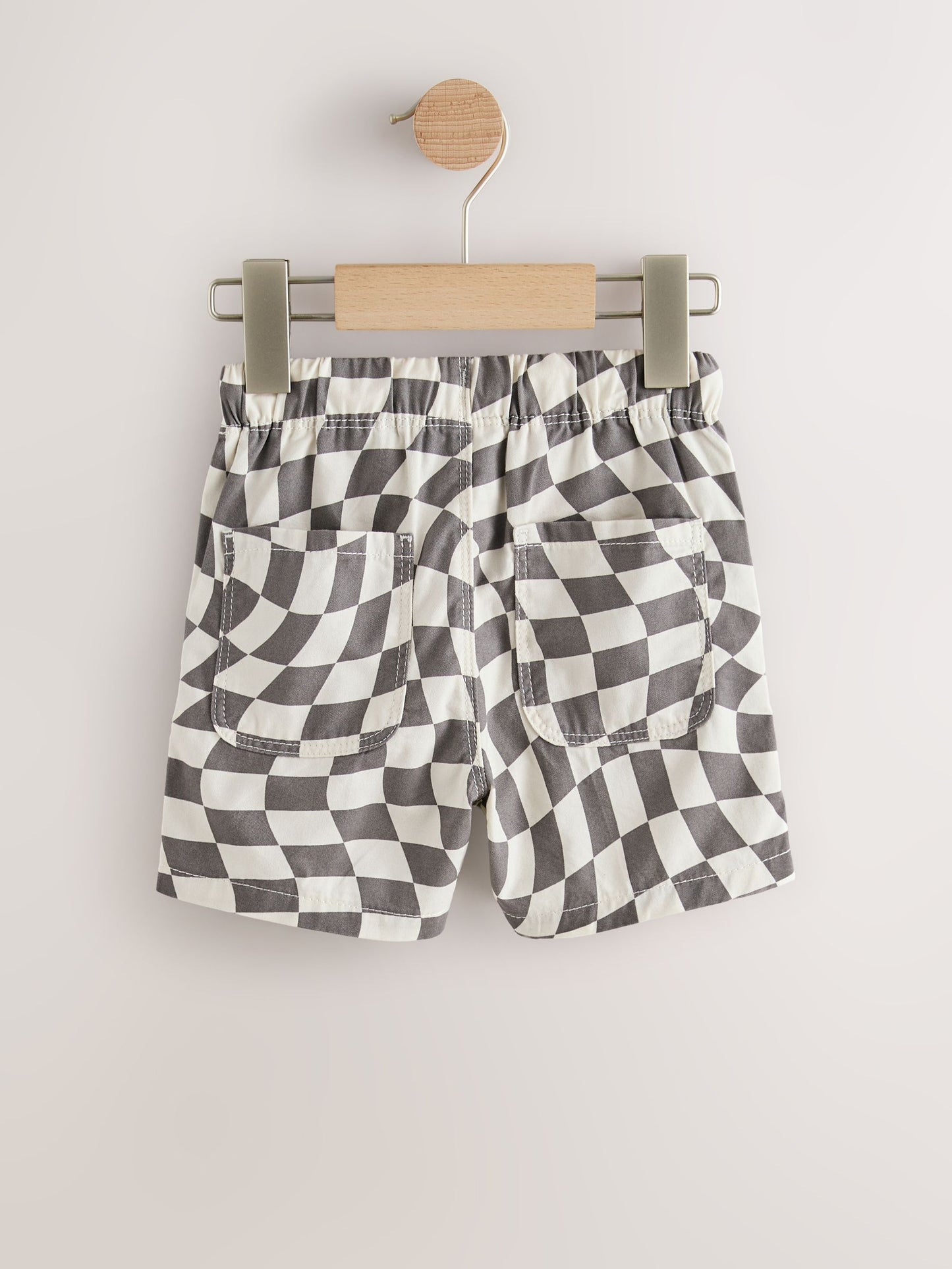 Grey/White Checkerboard Pull On Shorts (3mths-7yrs) image 6