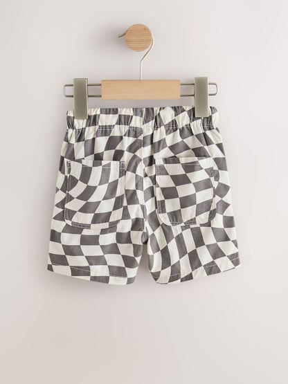 Grey/White Checkerboard Pull On Shorts (3mths-7yrs) image 6