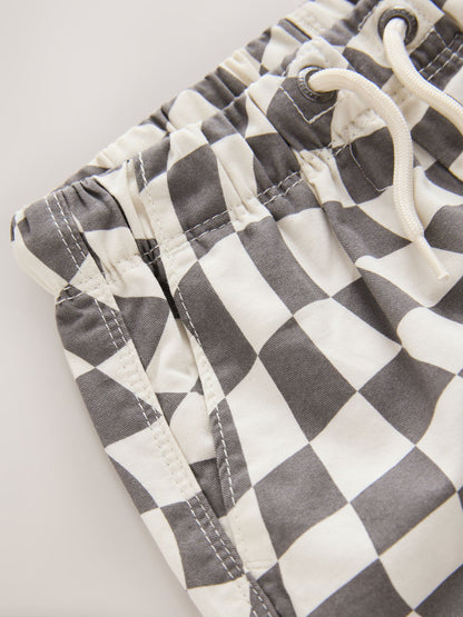 Grey/White Checkerboard Pull On Shorts (3mths-7yrs) image 8