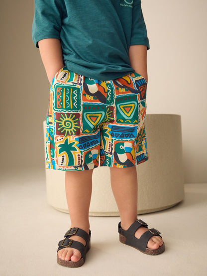 Dsiney Kidz - Multi Postcard Print Pull On Bermuda Shorts (3mths-7yrs) image 2