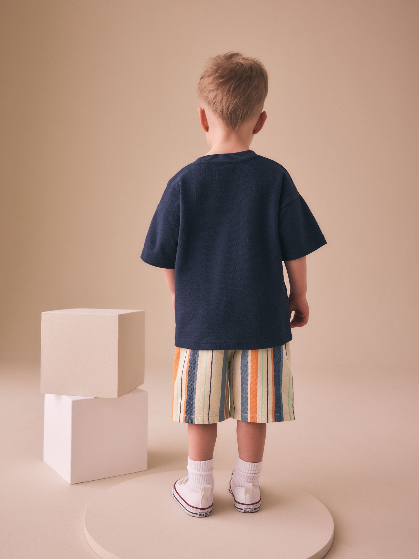Dsiney Kidz - Orange/Neutral Stripe Pull On Bermuda Shorts (3mths-7yrs) image 3