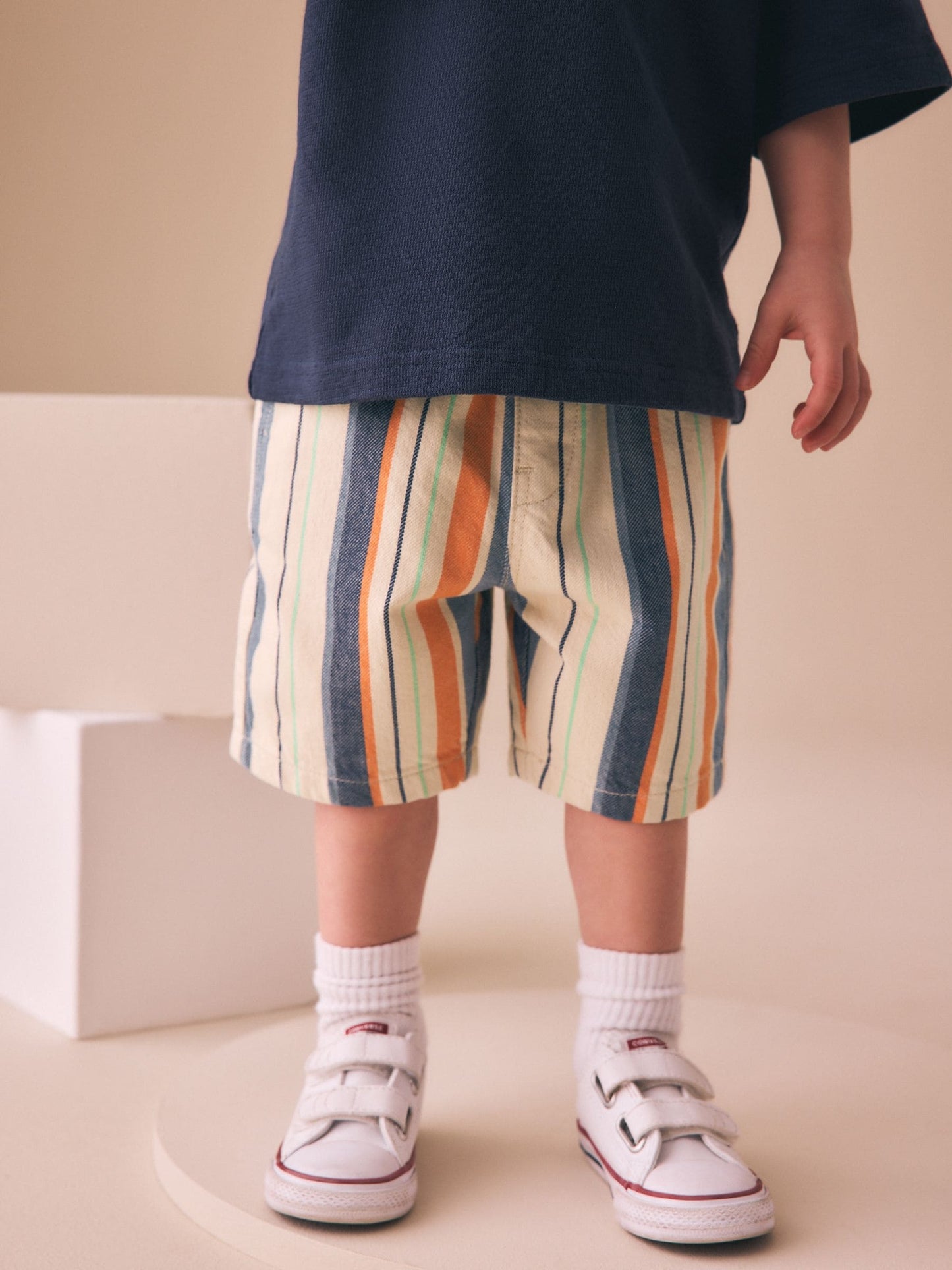 Dsiney Kidz - Orange/Neutral Stripe Pull On Bermuda Shorts (3mths-7yrs) image 4