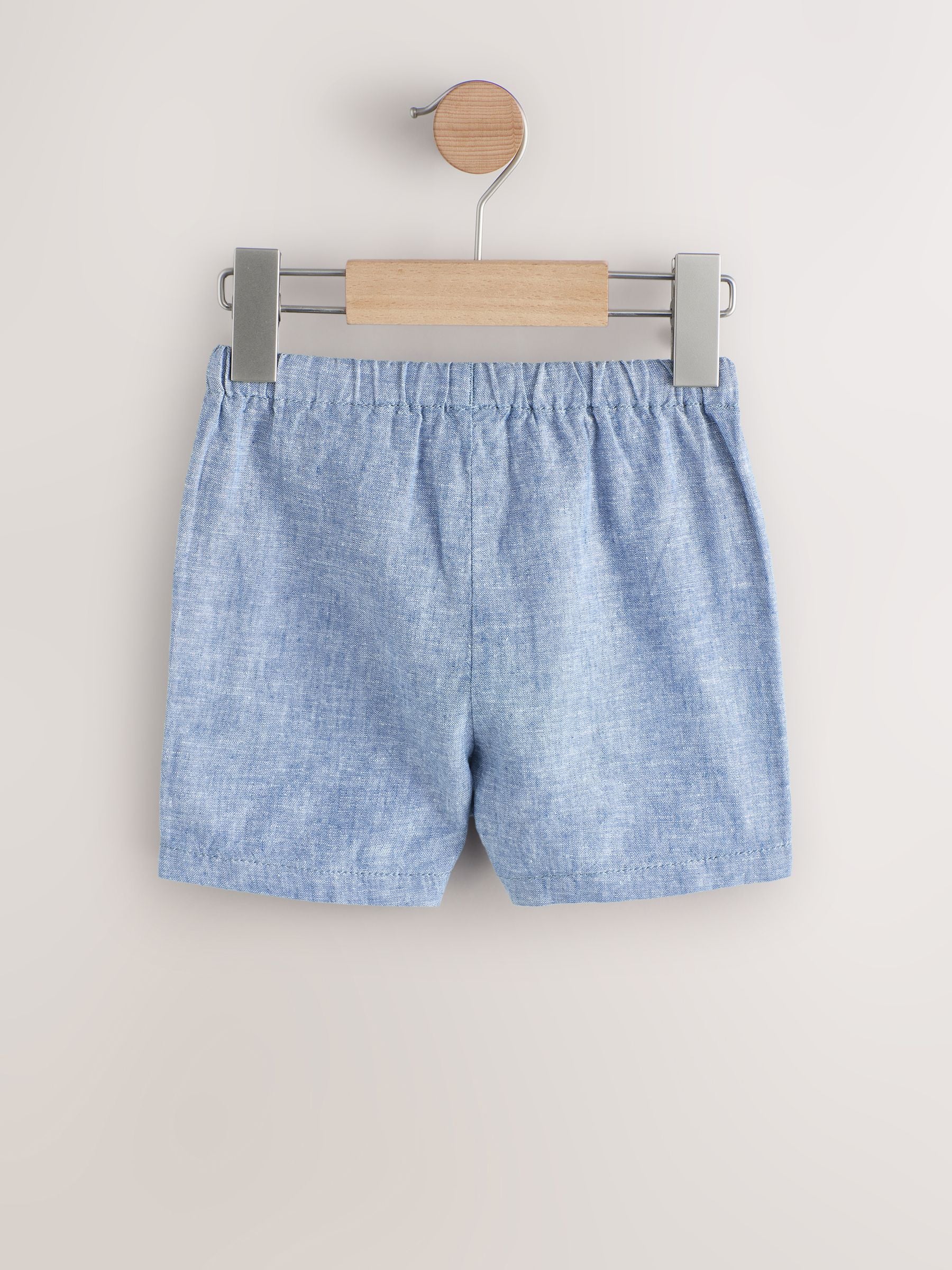 Dsiney Kidz - Chambray Blue Linen Blend Pull On Shorts (3mths-7yrs) image 2