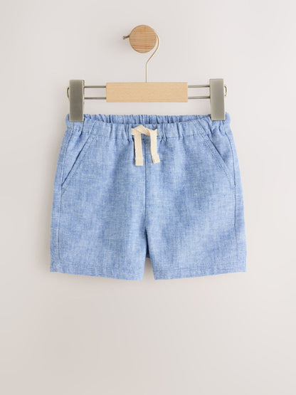 Dsiney Kidz - Blue/Yellow/Dino Linen Blend Shorts 3 Pack (3mths-7yrs) image 4