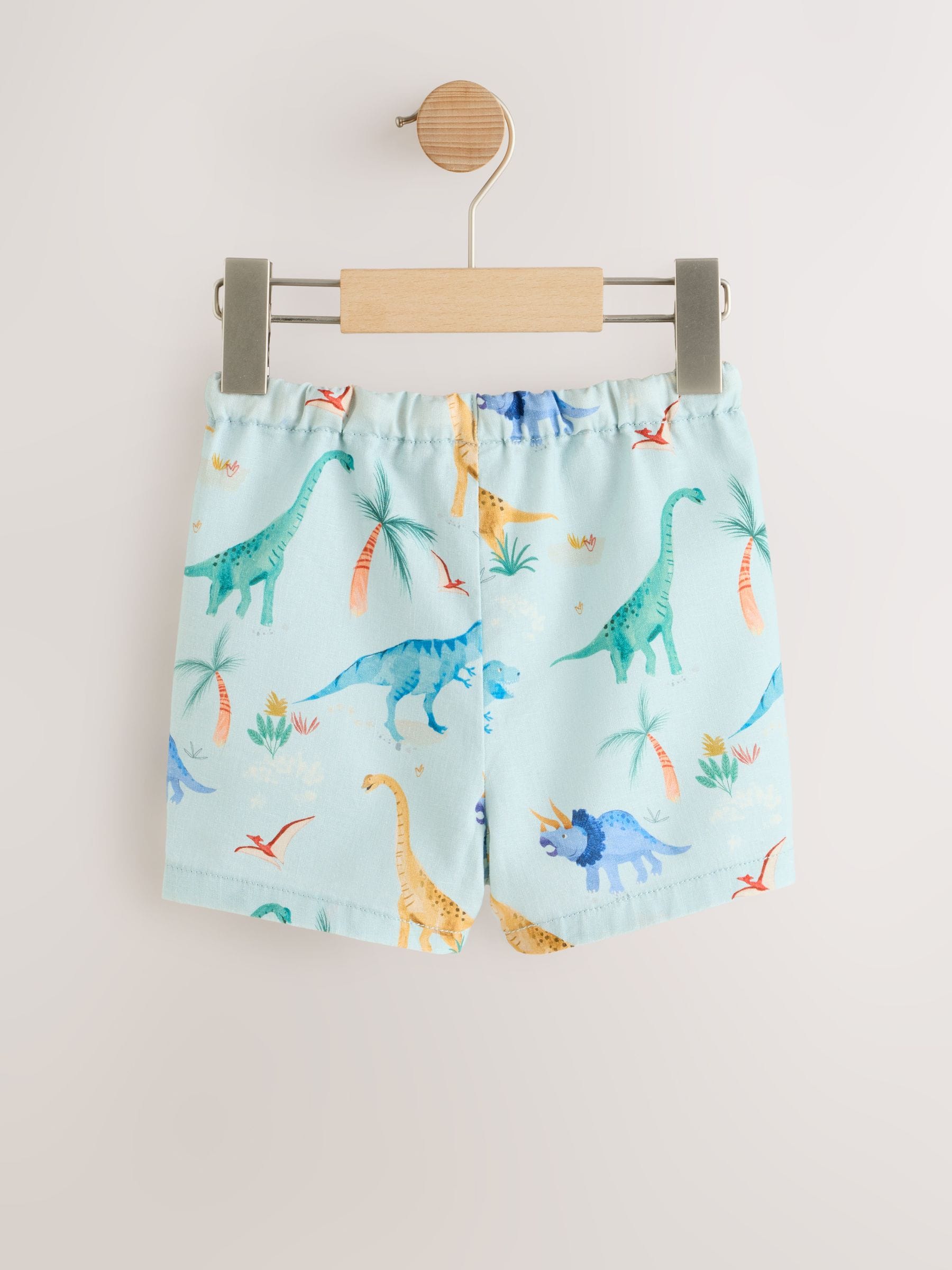 Dsiney Kidz - Blue/Yellow/Dino Linen Blend Shorts 3 Pack (3mths-7yrs) image 5