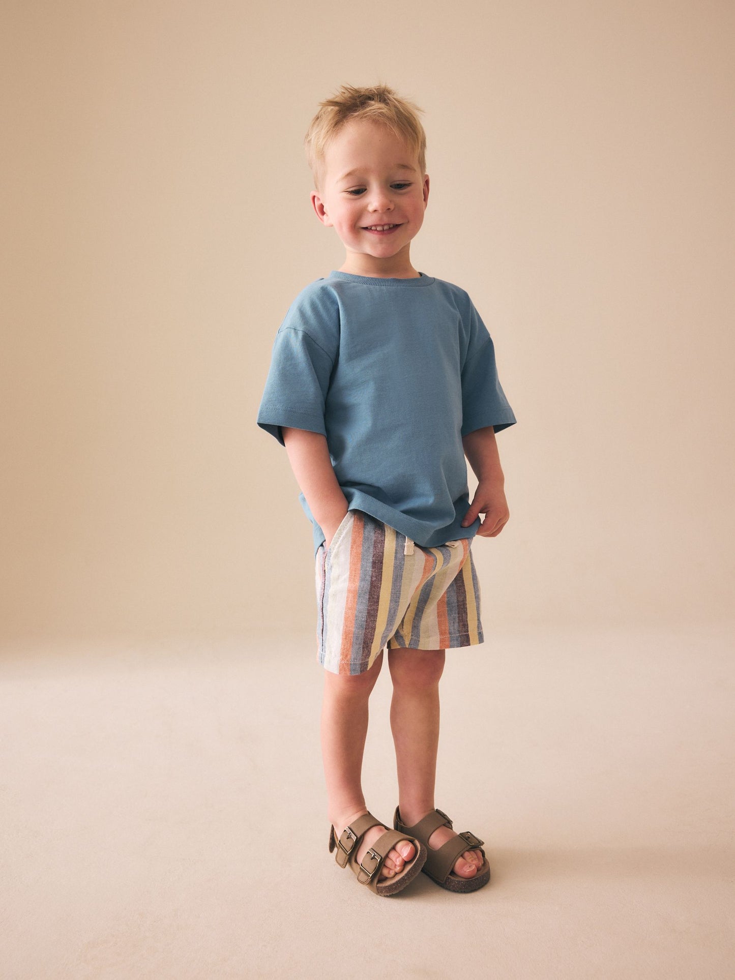 Dsiney Kidz - Multi Stripe Linen Blend Pull On Shorts (3mths-7yrs) image 2