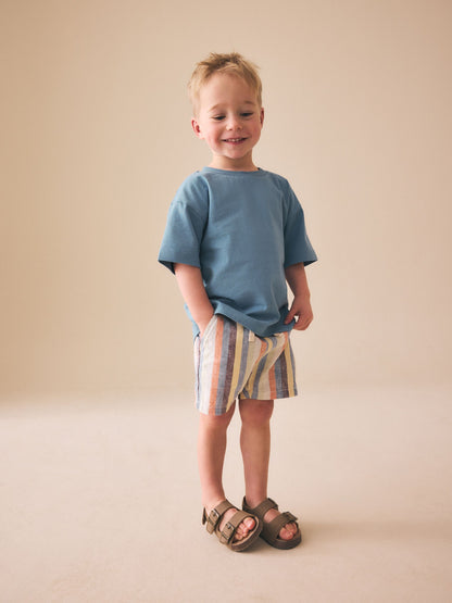 Dsiney Kidz - Multi Stripe Linen Blend Pull On Shorts (3mths-7yrs) image 2