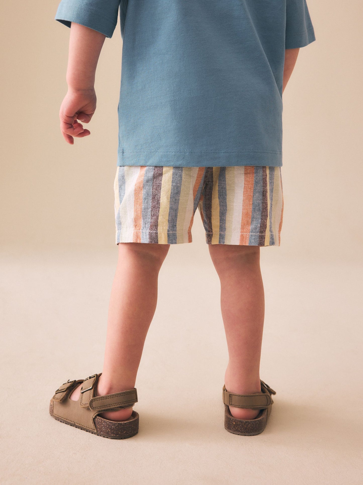 Dsiney Kidz - Multi Stripe Linen Blend Pull On Shorts (3mths-7yrs) image 3