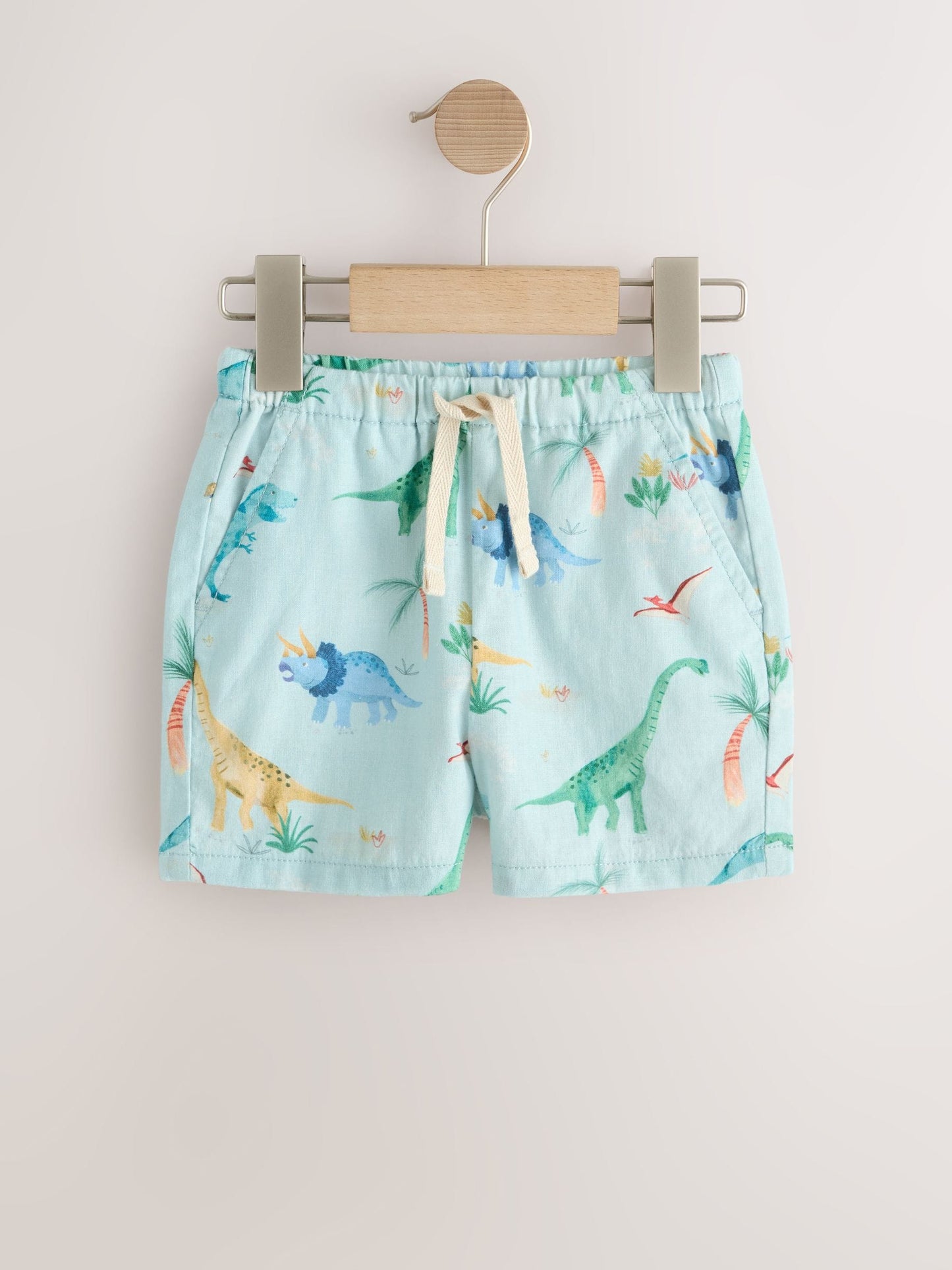Dsiney Kidz - Blue Dino Print Linen Blend Pull On Shorts (3mths-7yrs) image 5