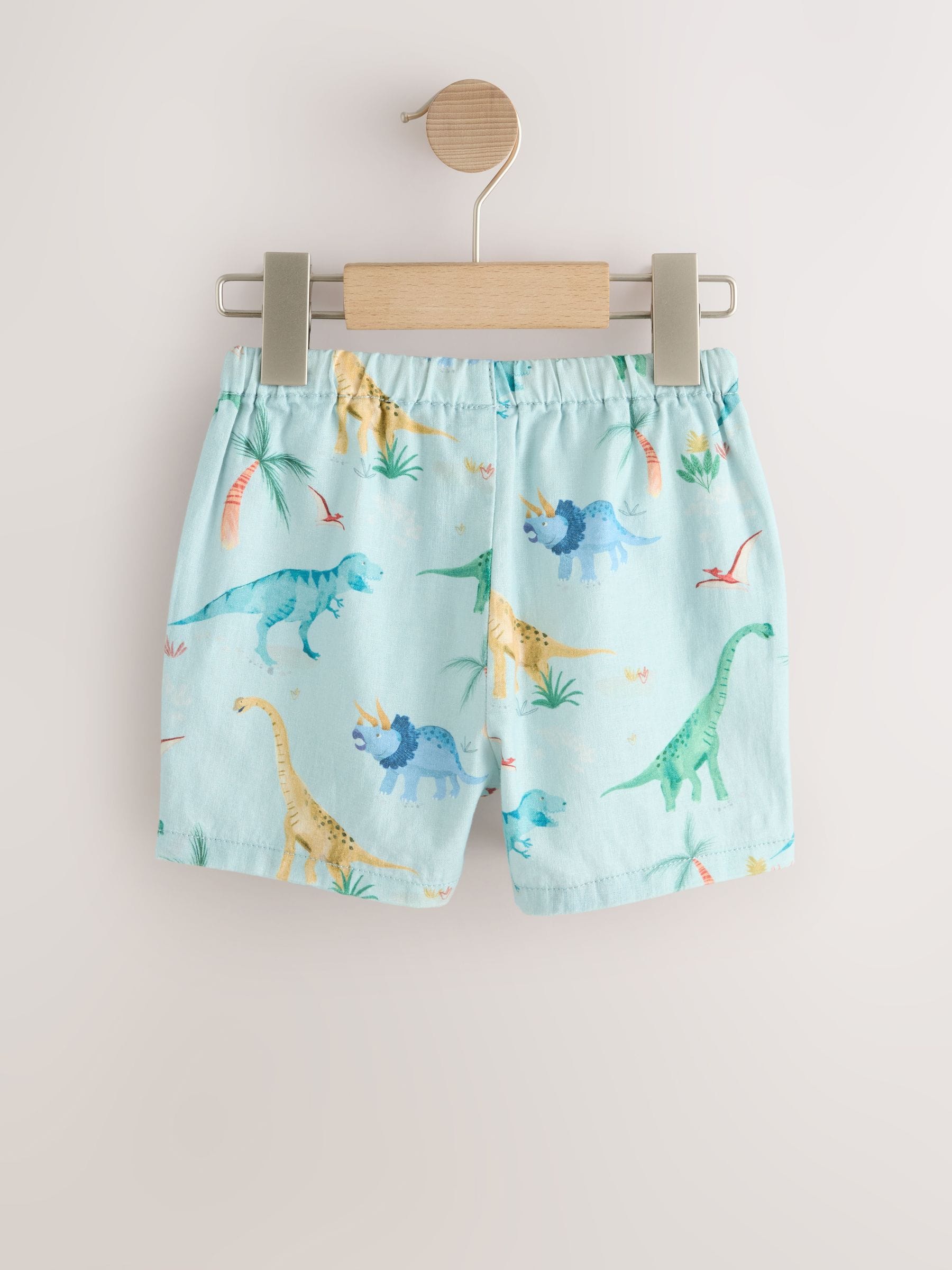Dsiney Kidz - Blue Dino Print Linen Blend Pull On Shorts (3mths-7yrs) image 6