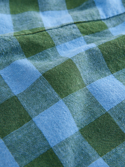 Blue/Green Gingham Linen Blend Pull On Shorts (3mths-7yrs) image 7