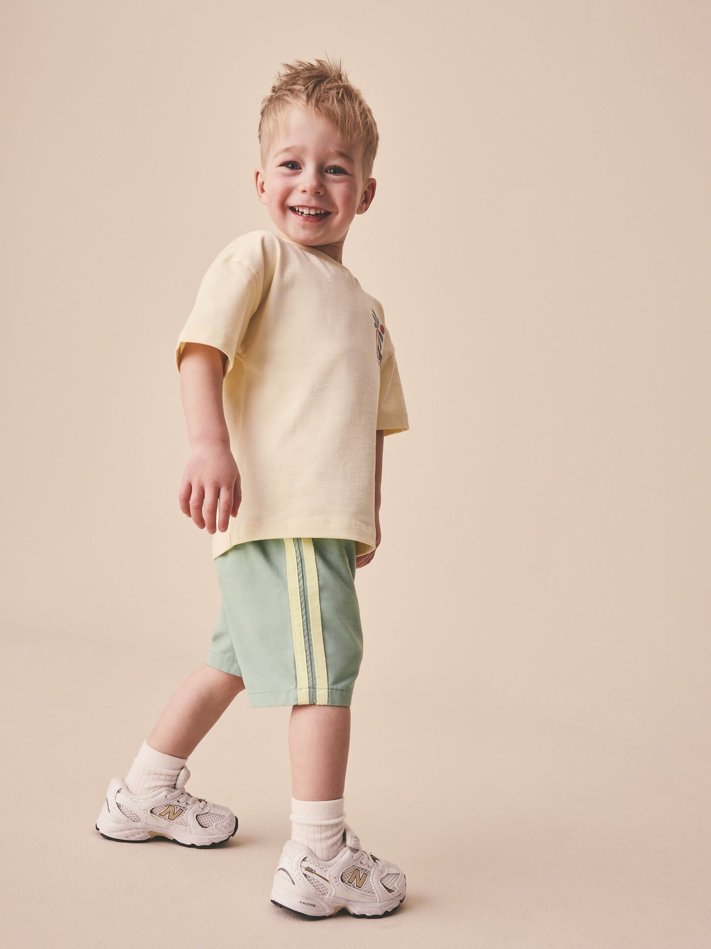 Dsiney Kidz - Sage Green Side Stripe Pull On Shorts (3mths-7yrs) image 1