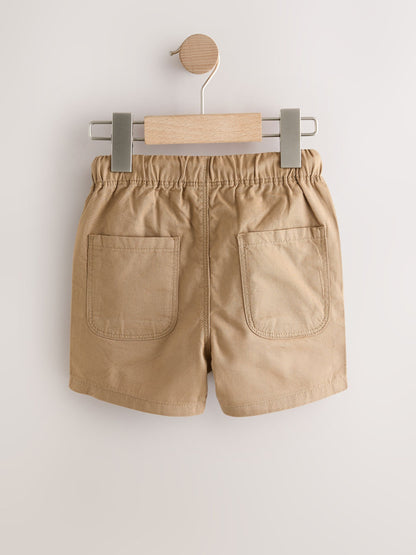 Navy/Chambray/Tan/White/Blue Pull On Shorts 5 Pack (3mths-7yrs) image 2