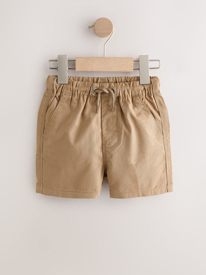 Navy/Chambray/Tan/White/Blue Pull On Shorts 5 Pack (3mths-7yrs) image 3