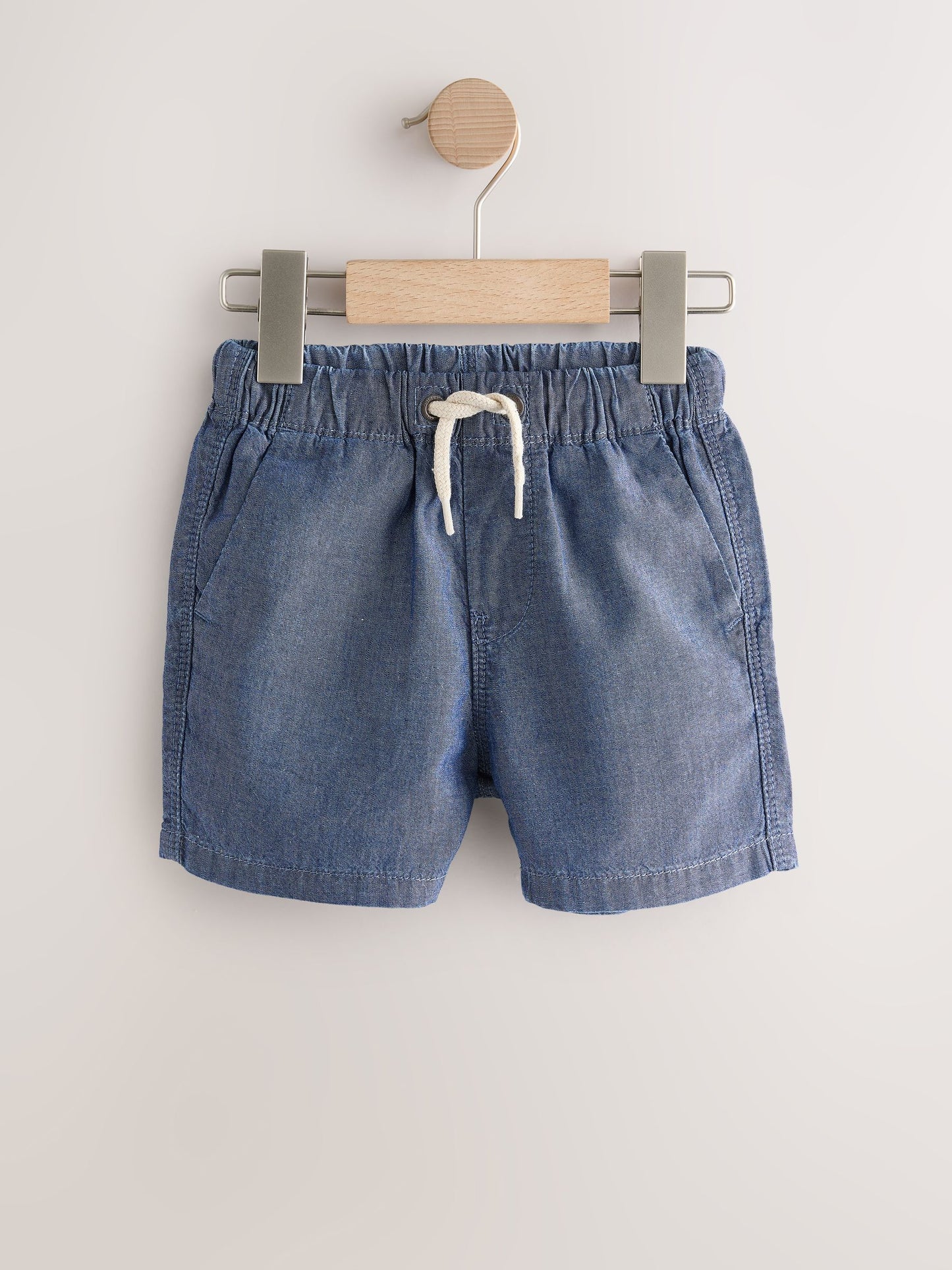 Navy/Chambray/Tan/White/Blue Pull On Shorts 5 Pack (3mths-7yrs) image 4