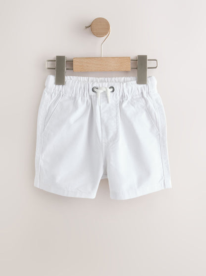 Navy/Chambray/Tan/White/Blue Pull On Shorts 5 Pack (3mths-7yrs) image 6