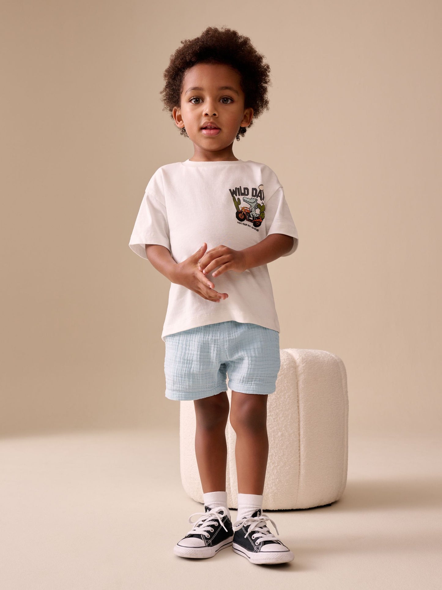 Dsiney Kidz - Pale Blue Soft Textured Pull On Shorts (3mths-7yrs) image 2