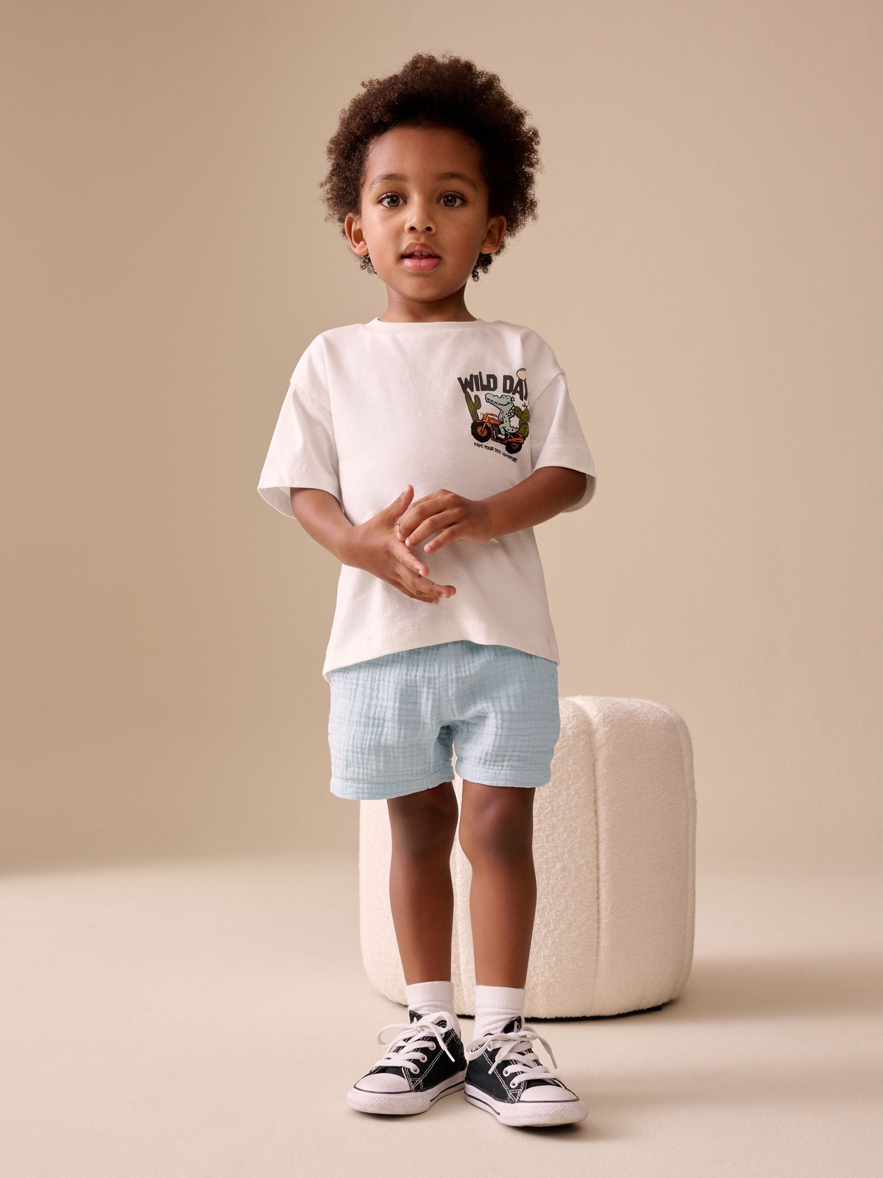 Dsiney Kidz - Pale Blue Soft Textured Pull On Shorts (3mths-7yrs) image 2