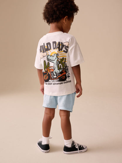 Dsiney Kidz - Pale Blue Soft Textured Pull On Shorts (3mths-7yrs) image 3