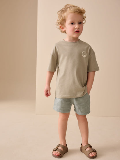 Dsiney Kidz - Sage Green Soft Textured Pull On Shorts (3mths-7yrs) image 2