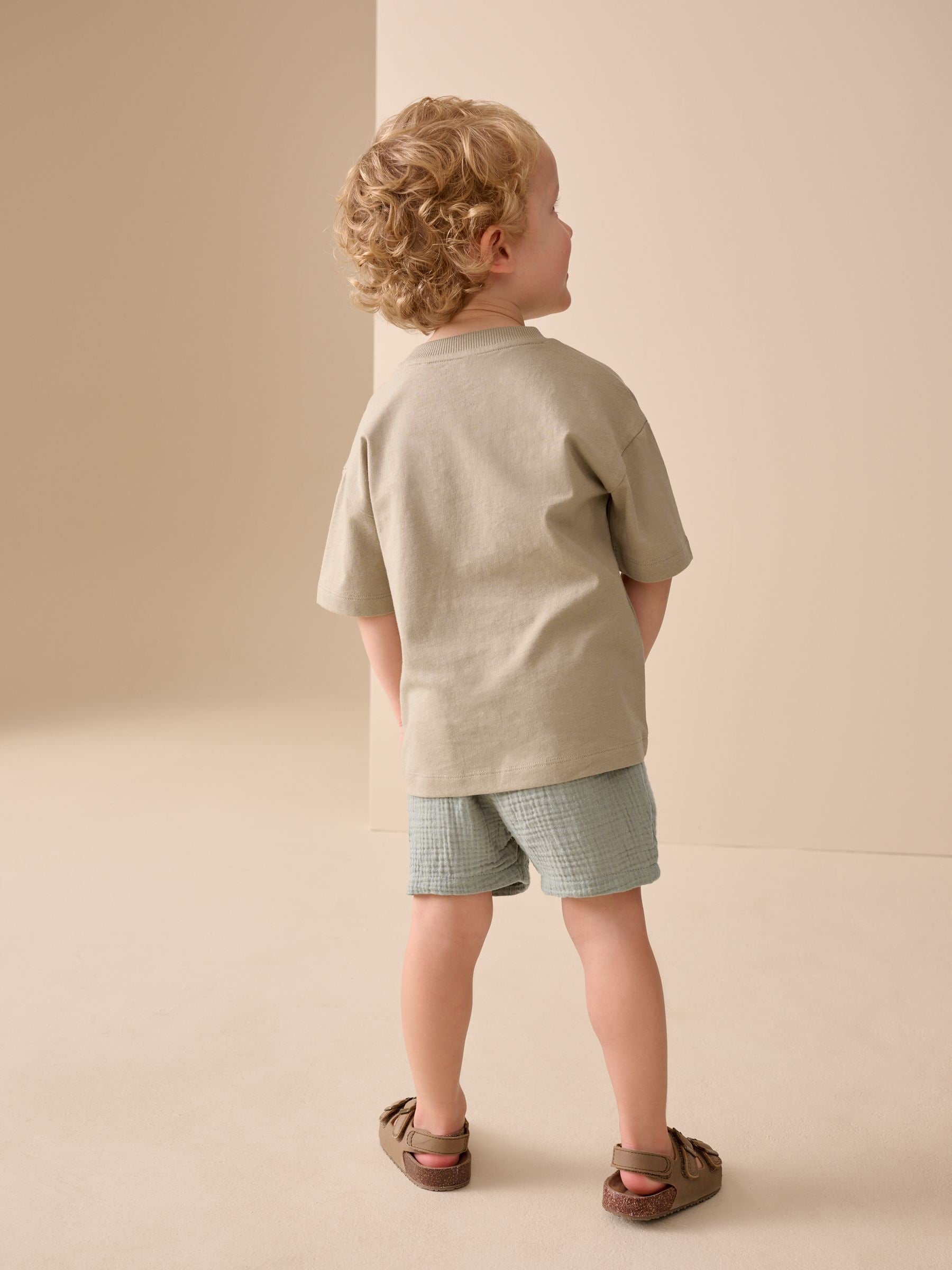 Dsiney Kidz - Sage Green Soft Textured Pull On Shorts (3mths-7yrs) image 4