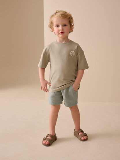 Dsiney Kidz - Sage Green Soft Textured Pull On Shorts (3mths-7yrs) image 1