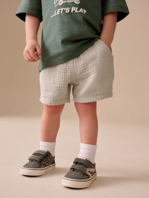 Neutral Soft Textured Pull On Shorts (3mths-7yrs) image 1