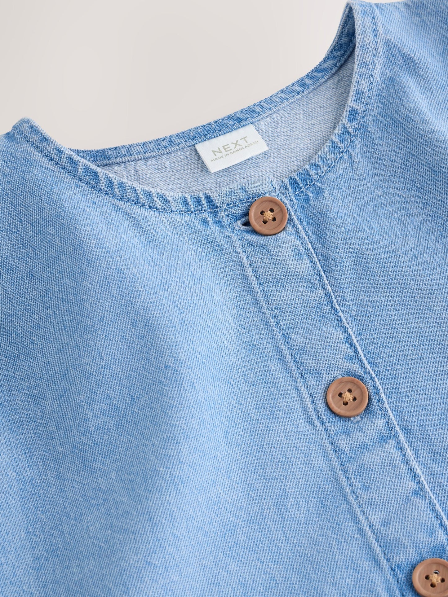 Blue Denim Button Through Short Sleeve Dress (3-16yrs) image 10