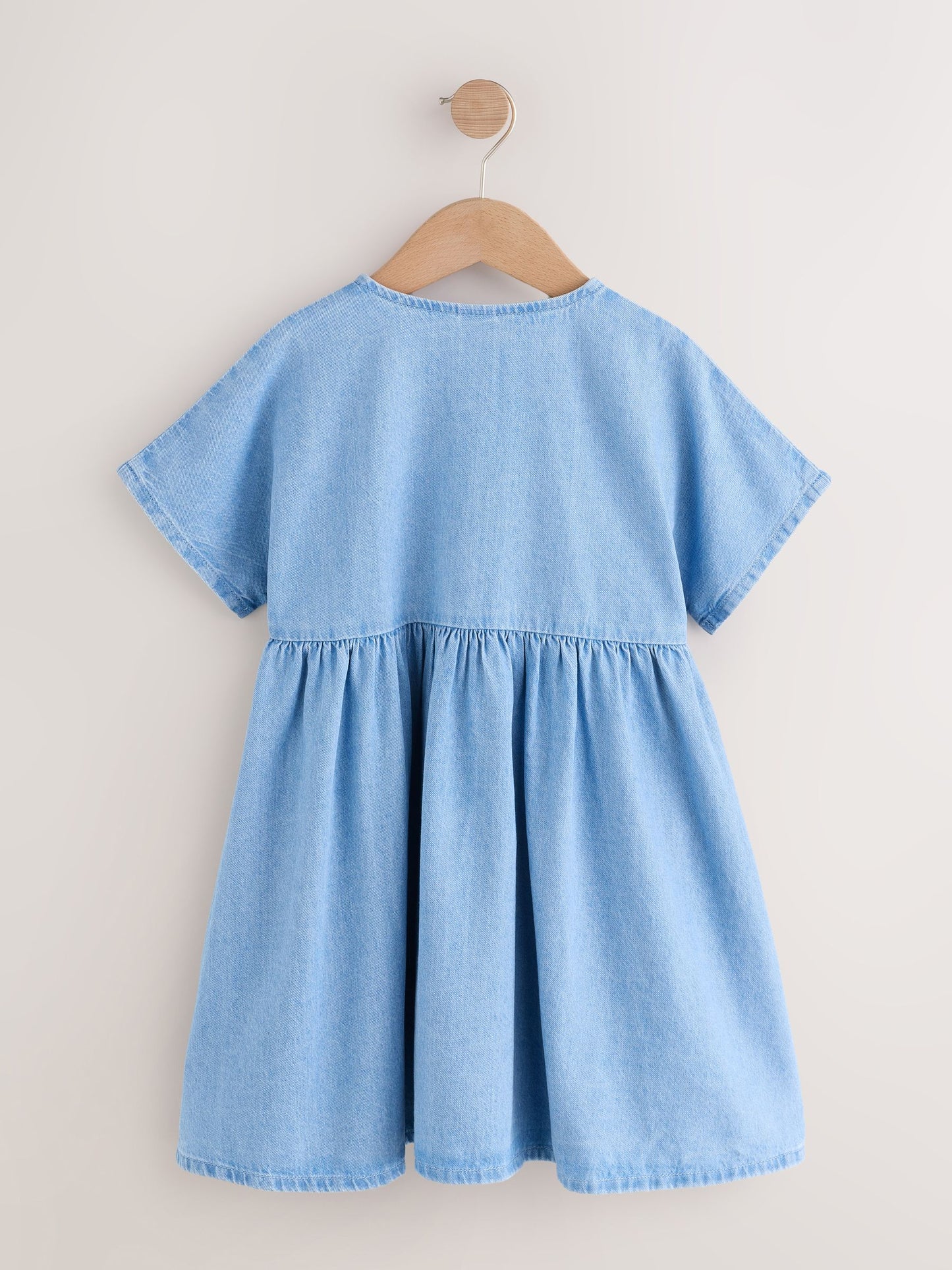 Blue Denim Button Through Short Sleeve Dress (3-16yrs) image 6