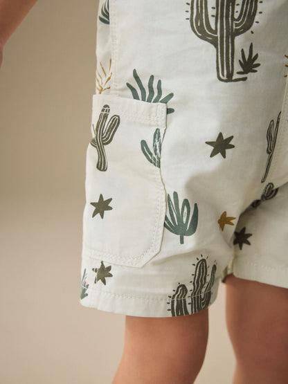 Neutral Cactus Print Dungarees (3mths-7yrs) image 5