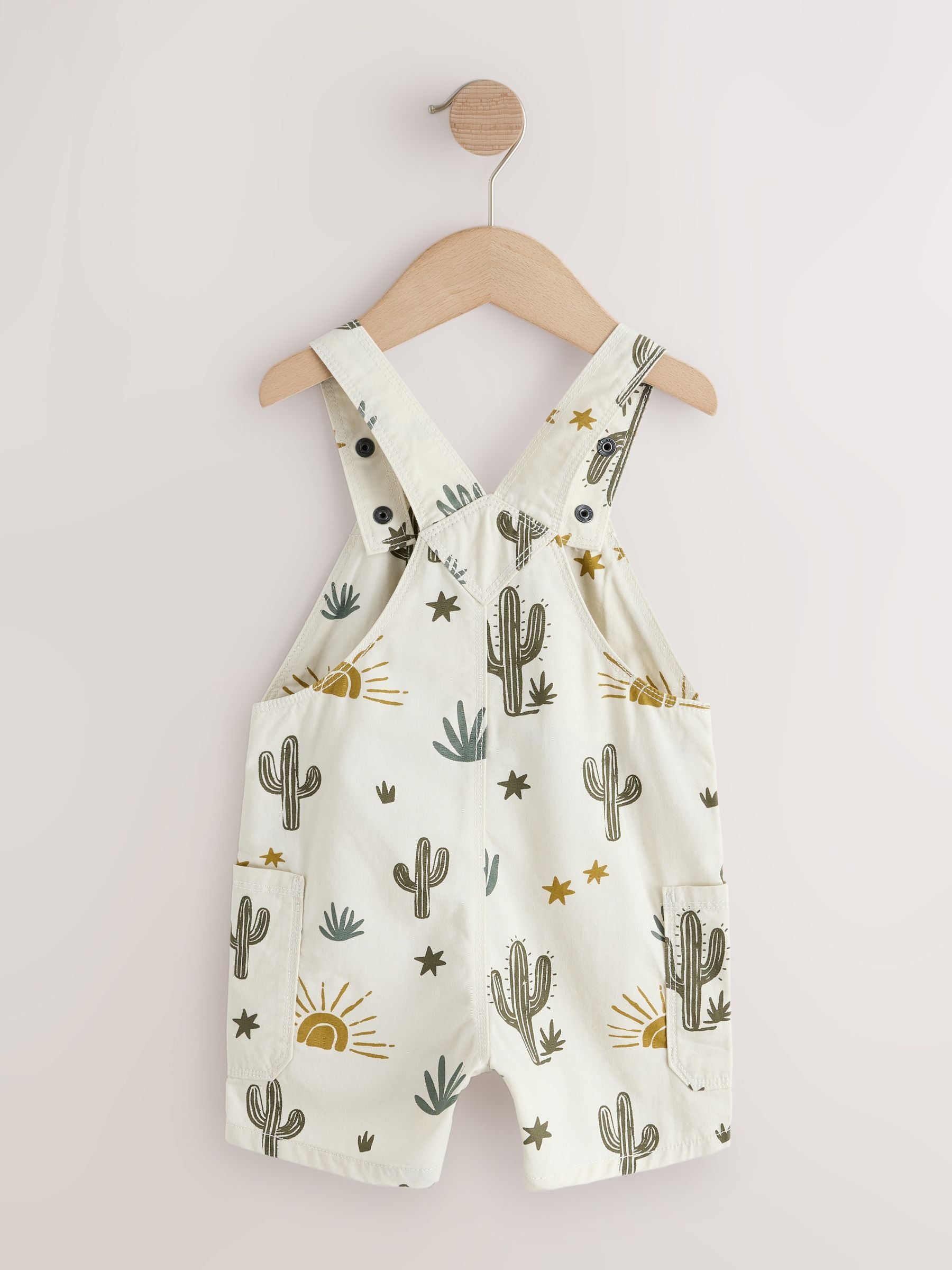 Neutral Cactus Print Dungarees (3mths-7yrs) image 7