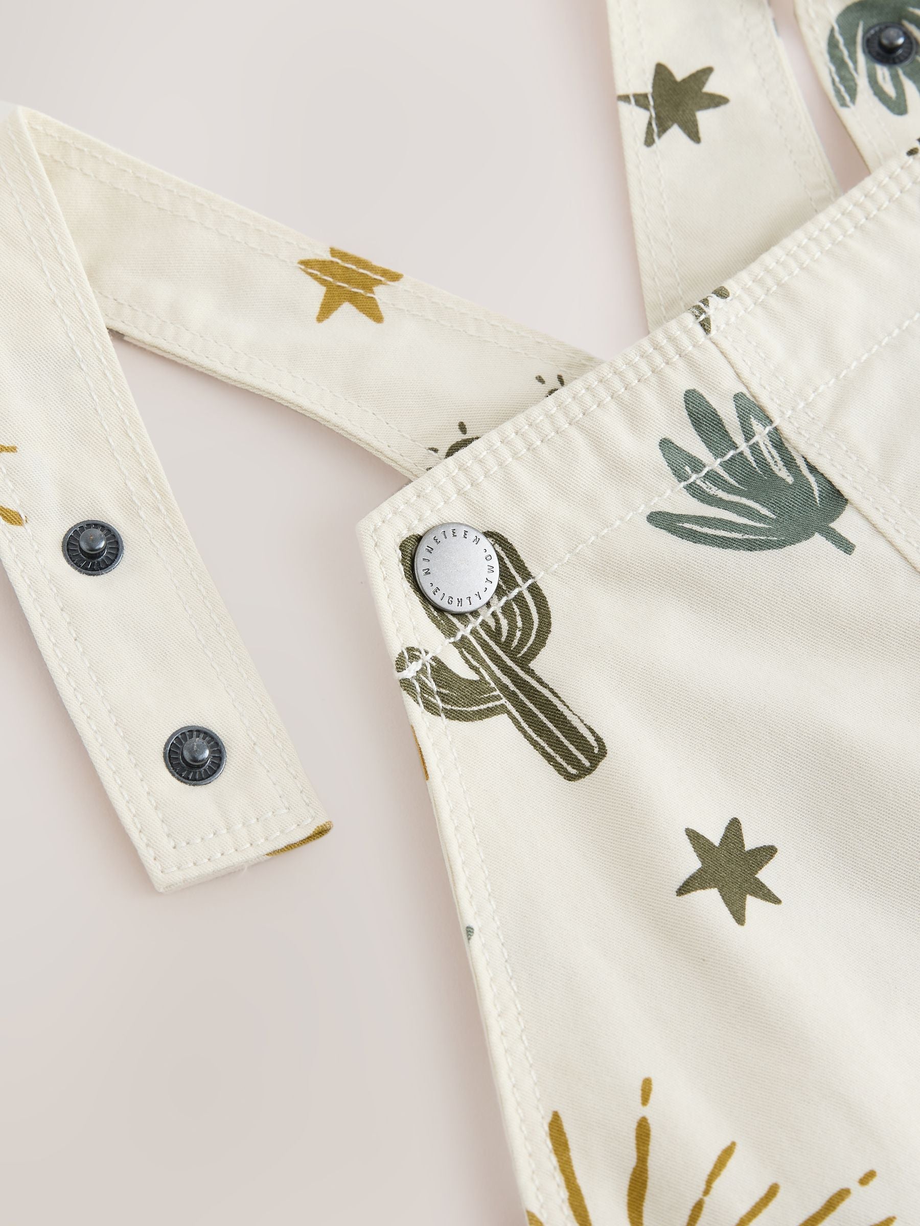 Neutral Cactus Print Dungarees (3mths-7yrs) image 8